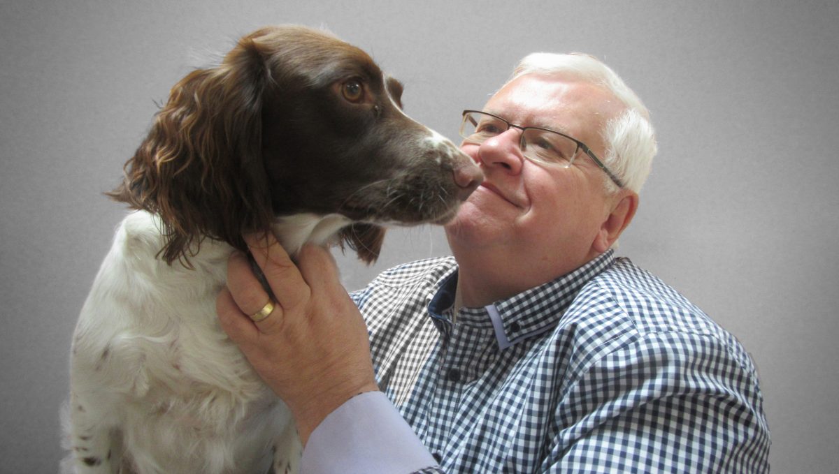 Pet Supplies Warehouse Man and Dog